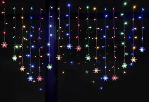 BLOOMWIN Christmas Window Lights 2mx1m 104 LEDs Snowflakes Curtain-SOLD AS SHOWN - Picture 1 of 5