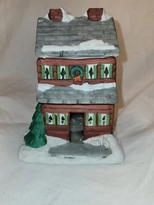 Vtg Aromance Winter Simmer House Porcelain Christmas Village Tealight Simmer Pot - Picture 1 of 13