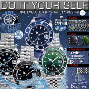 DO IT YOUR SELF KIT SUBMARINE DIVE EXPLORER fit ETA-2824-2 , SW 200, Ø 40 MM - Picture 1 of 11