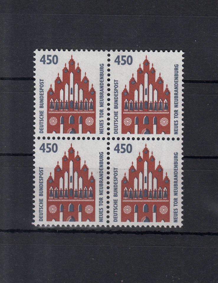 5962 ) Germany 1992 - Tourist Attractions - New Gate as block of four stamps MNH - Image 1 of 1