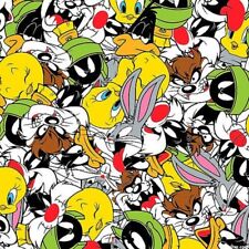Looney Tunes Pattern Digital Printed Fabric 100% Pure Cotton Cut By Yard/Meter