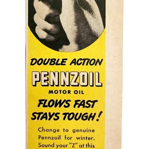 1947 Pennzoil Double Action Motor Oil Advertisement Pennsylvania DWNN18 - Picture 1 of 2