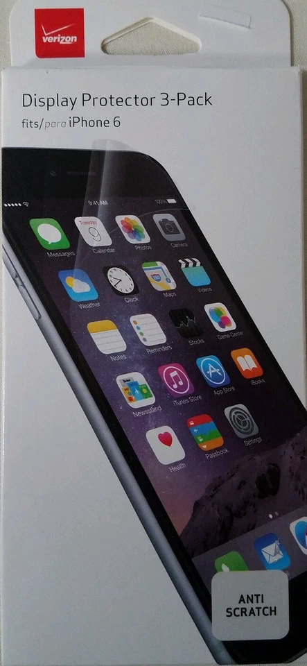 Paquete de 3 protectores de pantalla Verizon para iPhone 6 Plus antiarañazos #1.2-111519011 Foto 1 de 1