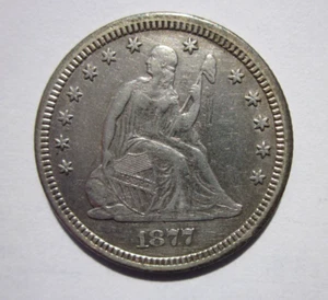 1877-CC SEATED LIBERTY QUARTER 25C CARSON CITY MINT NICE HIGH GRADE COLLECTOR - Picture 1 of 2