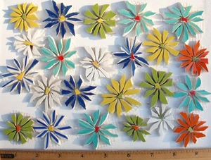 23 Mix Color Daisy Mosaic Tile Set Broken Cut China Plate Tiles - Picture 1 of 6