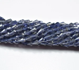 AAA Natural Iolite Faceted Top Drill Drops Gemstone Beads 13" Strand 3X4.5-3X5mm - Picture 1 of 5
