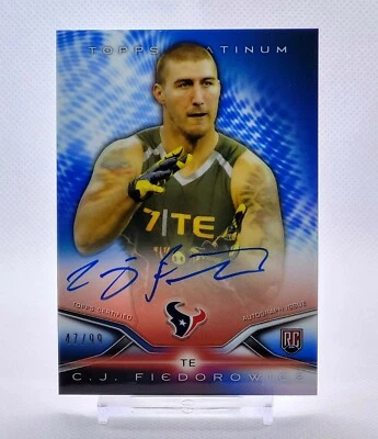 2014 Topps Platinum Rookie C.J. Fiedorowicz Blue Refractor Auto #67 RC 47/99 - Image 1 of 2