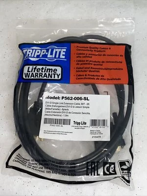 TRIPP LITE P562-006-SL 6FT DVI SINGLE LINK EXTENSION DIGITAL TMDS MONITOR CAB... - Image 1 of 3