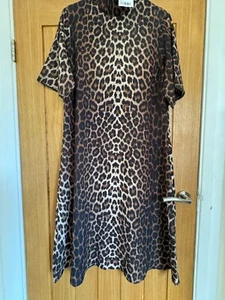 Next Ladies Animal Print Midi Dress Size UK 14 BNWT - Picture 1 of 6
