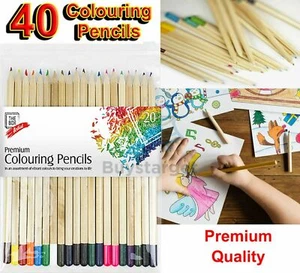 π₯40x Premium Professional Colouring Pencils Set Colours Artist Therapy Kids UK - Picture 1 of 9