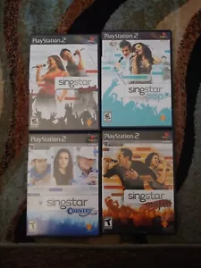 PlayStation 2 PS2 Singstar Video Game Lot Of 4 Complete Rocks Pop Country Amped - Picture 1 of 18