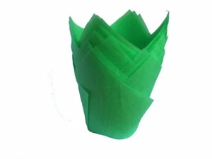 50 estuches de pastel de panecillos verde lima en forma de tulipán para hornear - Pascua de primavera - Imagen 1 de 1