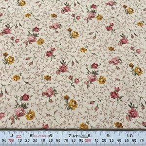 Antique Florals by Fabric Innovations Beige Cotton Fabric by the HALF YARD - Picture 1 of 2
