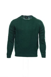 NWT Argyleculture by Russell Simmons Green Cable Knit Crew Neck Sweater L $85 - Picture 1 of 4