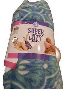 Damen XL Supreme Lounge Hose Small blau-grün / geblümt bequem warm kuschelig - Bild 1 von 2