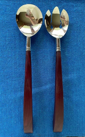 JS Sterling Silver & Rosewood Salad Servers Taxco Mexico Mid Century  Modern MCM Cover