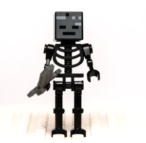 Lego Minecraft Minifigures - Black Wither Skeleton, Straight Arms (min025) - Picture 1 of 7