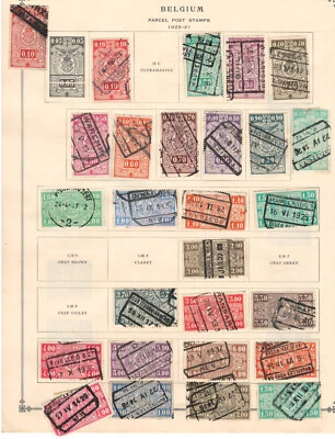 BELGIUM 1920-31 Very Fine Used Parsel Post Stamps Hinged on List: 2 Sides - Image 1 of 2