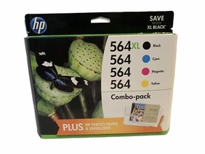 HP 564 564XL Combo Pack Black Yellow Cyan Magenta D8J67FN Nov 2017 FREE SHIPPING - Picture 1 of 6