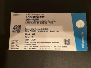 Rod Stewart Ticket 2019 - Picture 1 of 1