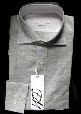 Camisa Para Hombre Enzo Mantovani M Gris Manga Larga Mediana 70% Lino 30% Algodón Foto 1 de 2