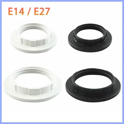 1-10pc Black or White Light Shade Collar Ring Adaptor E27 / E14 Lamp Bulb Holder - Image 1 of 4