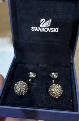 Swarovski cufflinks Stunning In Box Black Tone Amber? Color Crystal - Image 1 of 4