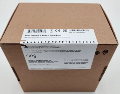 Campainha de vídeo anel 3 cetim níquel 1080p WiFi alertas de movimento selados 1 ano WRNTY - Imagem 1 de 4