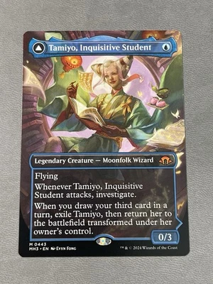 MTG - Tamiyo, Inquisitive Student/Tamiyo, Seasoned Scholar (Borderless) #443 NM - Image 1 of 2
