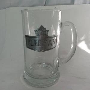 Sleeman Beer Stein Glass Brewery Trade Mark Tall Clear Glass Beverage Heavy 10" - Picture 1 of 20