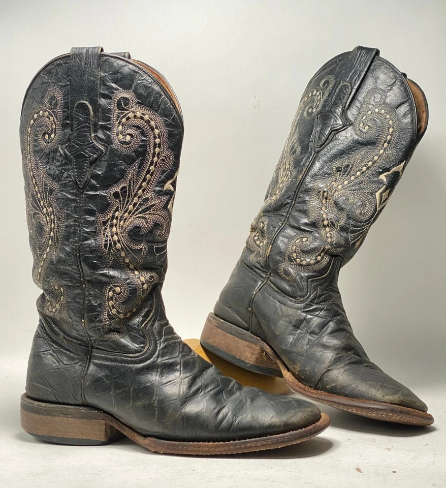 Botas vaqueras Ferrini Western para mujer con estampado de caimán caimán negro 40393-04 talla 6В Foto 1 de 4