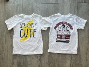 GAP Kids Boy Youth Set Lot of 2 Casual Graphic Tee Cotton T-Shirt Everyday S 6-7 - Picture 1 of 7