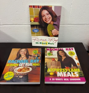 Rachel Ray 3 Cookbook Lot ~ Express Lane Meals ~ 30 Minute Meals -Get Real Meals - Picture 1 of 4