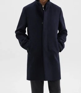 Theory Belvin Coat Mens Sz S Black Wool Cashmere $745 Retail - Picture 1 of 14