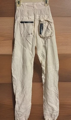 Pantalón cargo Pete & Greta Johnny Was Marika Cupro satinado crema marfil talla 2 Foto 1 de 4