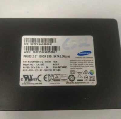 Samsung PM863 2.5'' 120GB SSD SATA 6Gbps MZ7LM120HCFD-00003 MZ-7LM1200 - Image 1 of 3