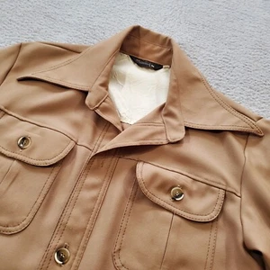 Vintage JC Penney Hemd Medium Tall braun 60er 70er Disco Freizeit Schmetterling Kragen - Bild 1 von 24