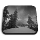 Square MDF Magnets - BW - Polar Northern Lights Lapland Norway  #37591