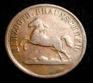 German States Brunswick 2 Pfennig 1860. European World Coin. 22mm KM1155 - Picture 1 of 4