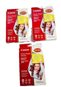 Canon Photo Paper Glossy 4X6 100 sheets Per Pack 3 packs New old Stock - Picture 1 of 4