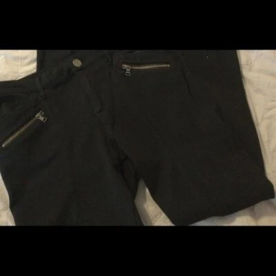 Code Bleu Abby Skinny Jeggings knit legging zipper size 6 black - Image 1 of 4