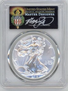 2018 W SILVER EAGLE PCGS MS70 THOMAS CLEVELAND SIGNATURE TORCH LABEL FDOI - Picture 1 of 2