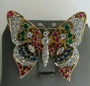 Vintage Platinum & 18K Gold Diamond Brooch      14.20 Grams   Value=$12,500 - Picture 1 of 13