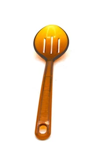 Vintage Ultratempt Hochhitze Kunststoff Schlitz Kochlöffel Utensil braun klar - Bild 1 von 5