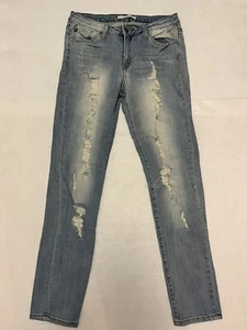KanCan Distressed Mid-Rise Jeans Light Wash Women’s Size 9/28 29x30 KC6019L EUC! - Picture 1 of 12