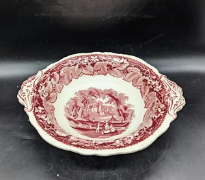 Vintage Pink Mason's Vista Eisenstein Gemüseterrine Basis nur 11" England - Bild 1 von 14