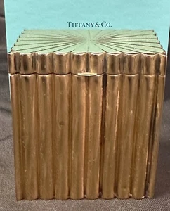 Tiffany&Co Sterling Silver Box Gilt / Vermeil - 3.5 x 3 x 2 with Pouch and Box - Picture 1 of 11