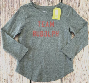 Youth "TEAM RUDOLPH" Sz XL (14-16) T-Shirt Winter Crazy 8 NWT Long Sleeve - Picture 1 of 2