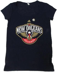 New Orleans Pelicans Womens Sizes L-XL Adidas Blue Cap Sleeve Scoop Neck Shirt - Picture 1 of 5
