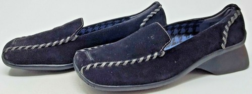 Scarpe mocassini donna Indigo by Clarks nere pelle scamosciata punta quadrata misura 6 5 M